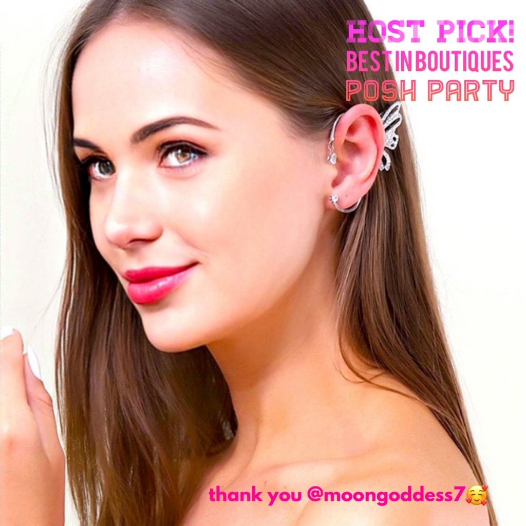 Shimmering Silver Pav Butterfly Fairy Goddess Festival Ear Cuff